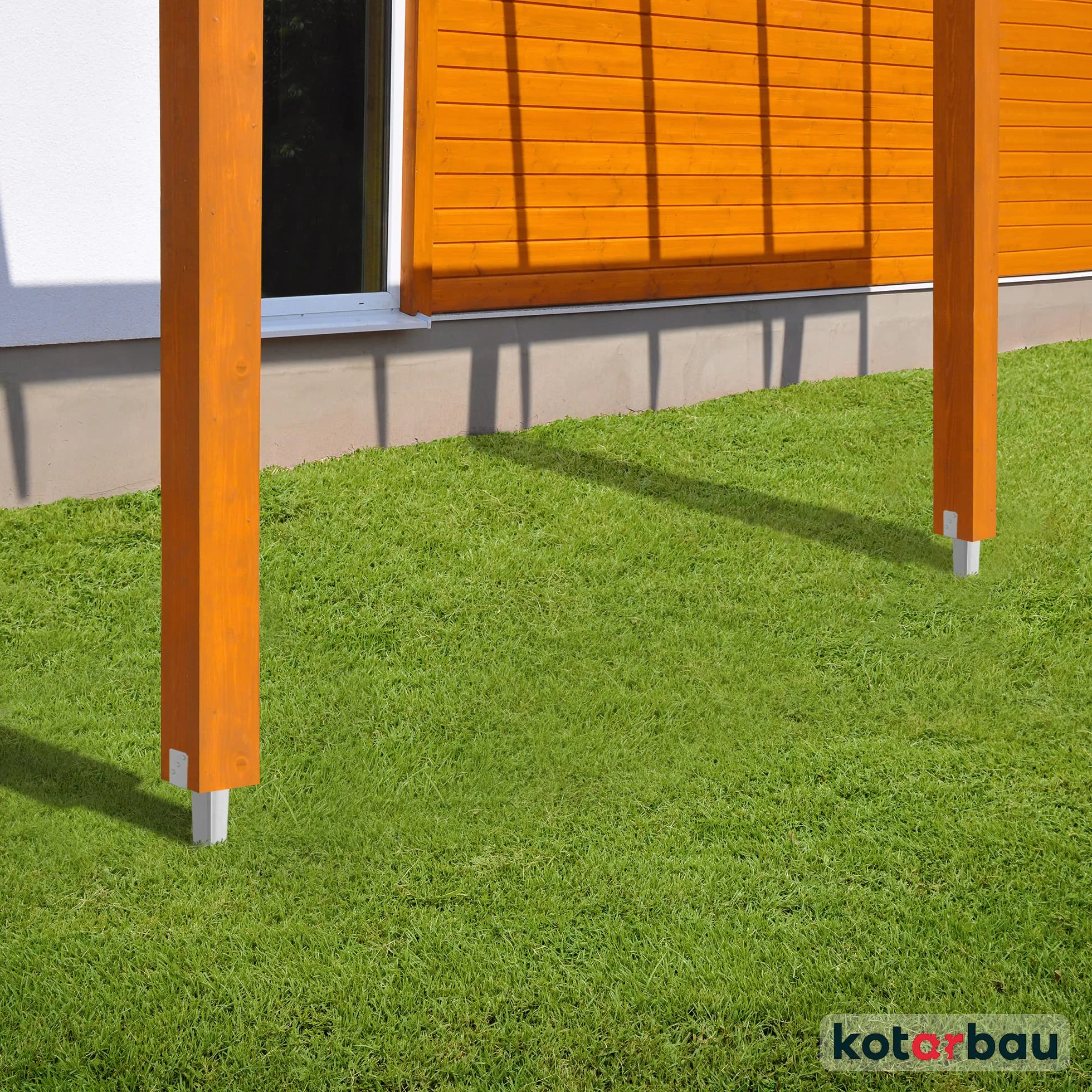KOTARBAU® 4 Pezzi Supporto per Palo Acciaio Zincato 600 mm 60 x 110 mm Staffe per Pali in Legno Resistente alla Corrosione
