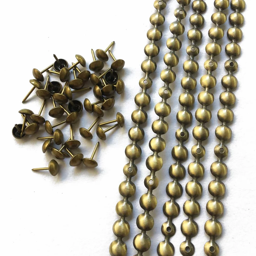Let's Decorate Strisce decorative per tappezzeria 10 m diametro 9,5 mm ottone con puntine per divano testiera panca