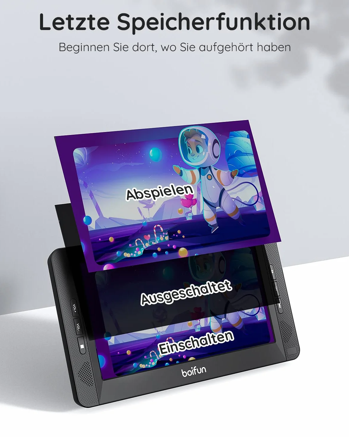 BOIFUN Lettore DVD Auto 2 Schermi 10,5'' con batteria 7 ore per TV portatile, poggiatesta 2 monitor 1024 * 600 HD, supporto poggiatesta USB AV IN/Out FM