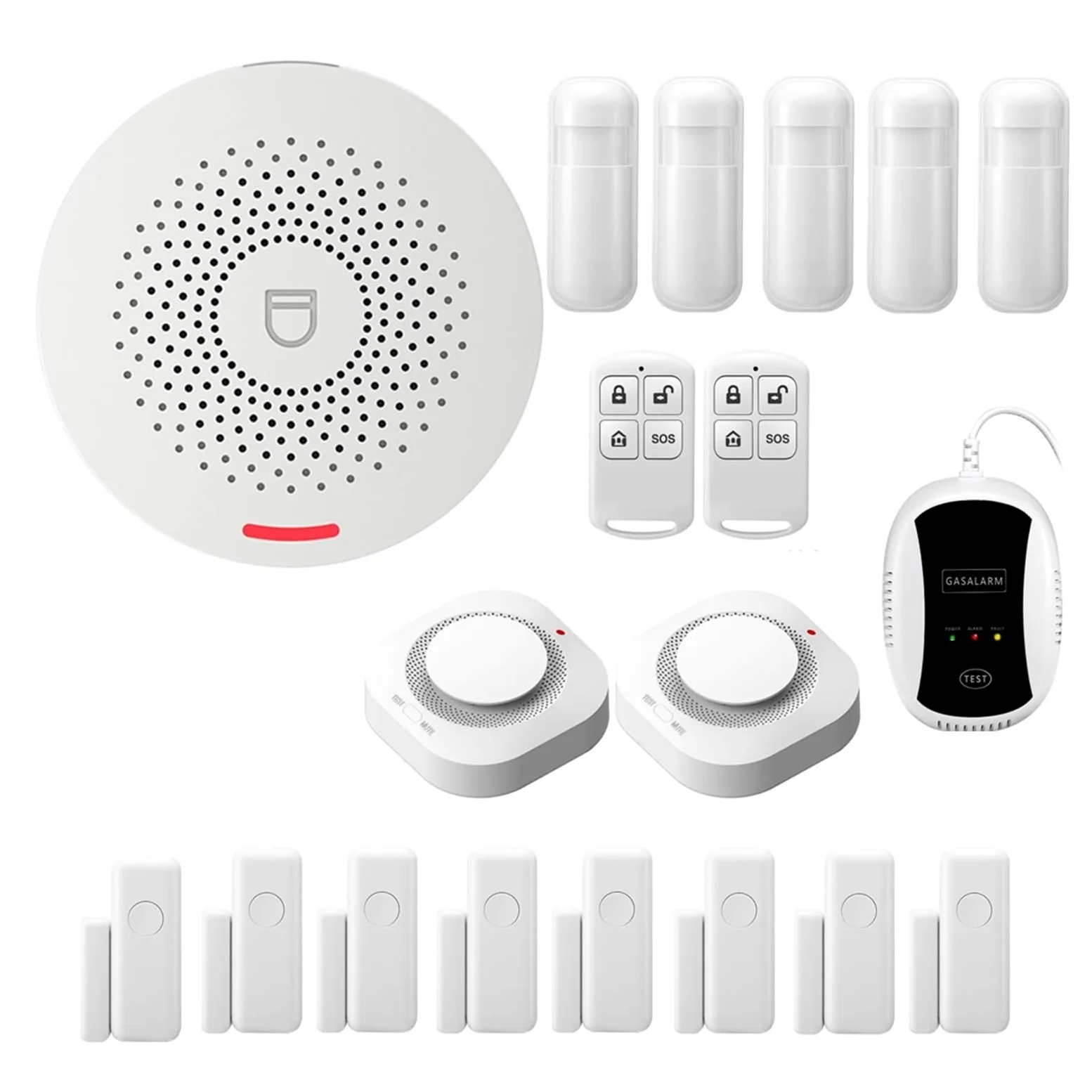 Sistemi Sicurezza Casa di allarme WiFi Kit antifurto sicurezza wireless con rilevatore movimento Sensore porta Smart Life App Home(O)