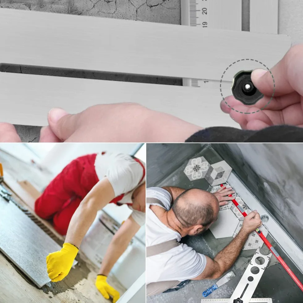 LYTIVAGEN Localizzatore di Fori per Piastrelle in Acciaio Inox Regolabile Strumento di Misura