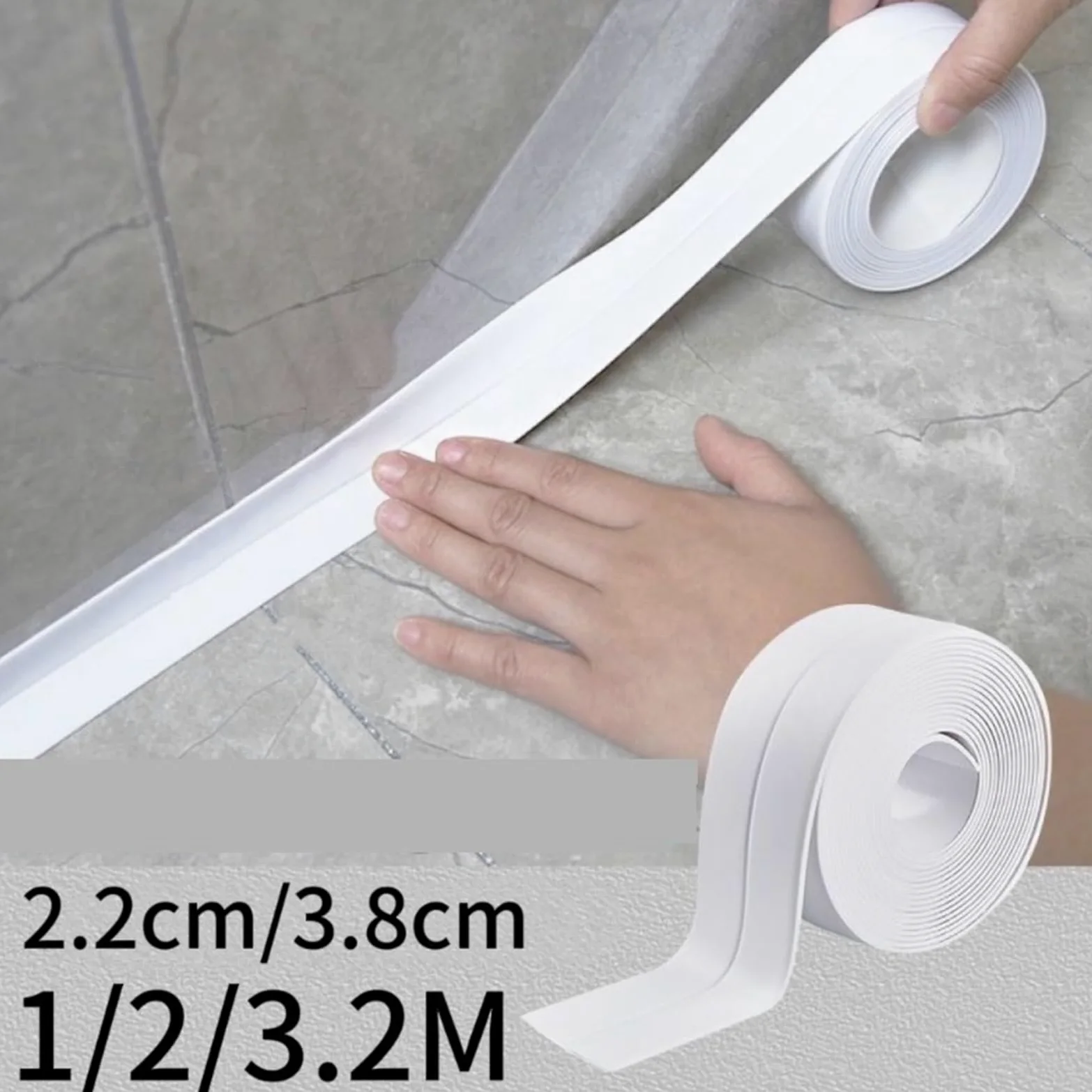 Nastro sigillante, 2 Rotoli di Nastro sigillante Autoadesivo Mastice for Bagno, WC, Adesivi murali angolari