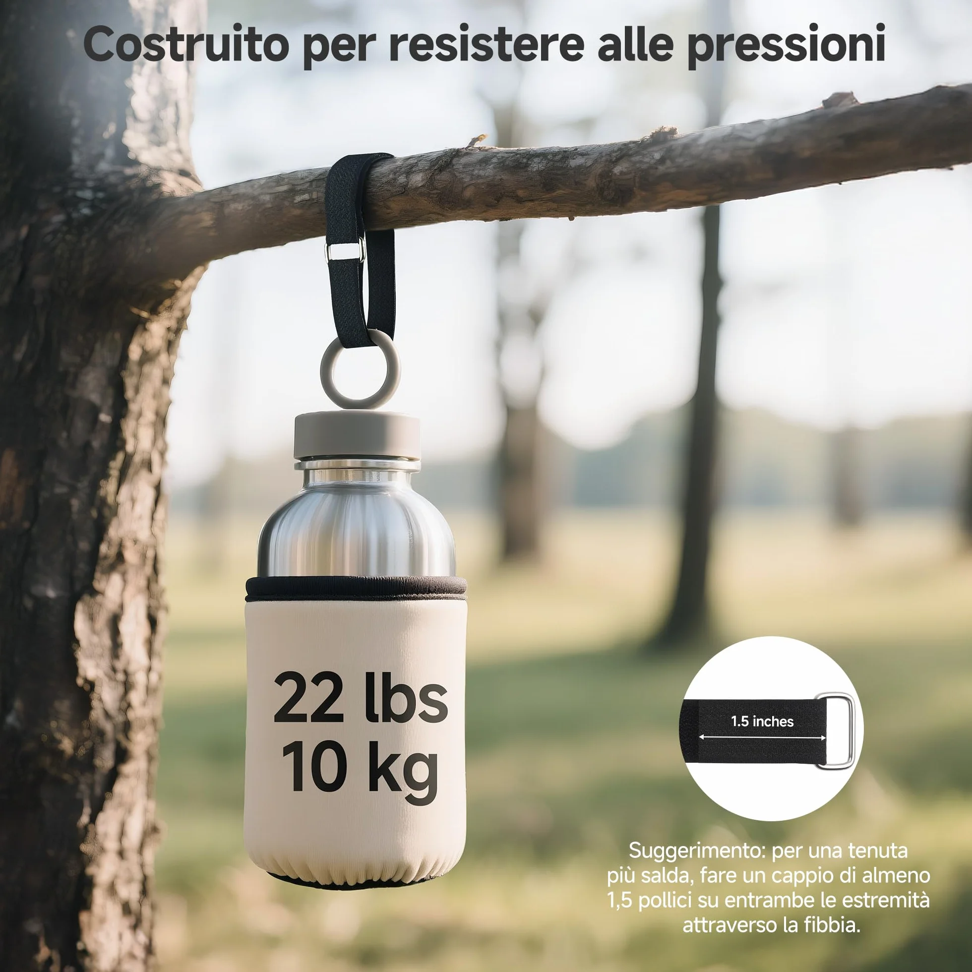 Cable Matters Cinghie a strappo con fibbia, rotolo da 9 m, 45 fibbie, larghe 15 mm, nero
