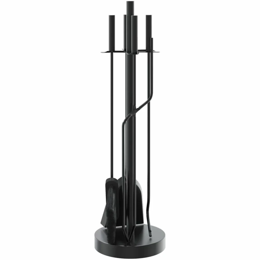 Home Garden - Set di attrezzi per camino, 5 pezzi, 18 x 66 cm, in acciaio
