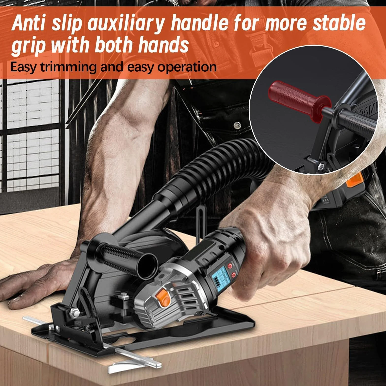 Kit de Soporte para Amoladora Angular 100-125 mm, Ángulo Ajustable, Profundidad de Corte 0-40 mm