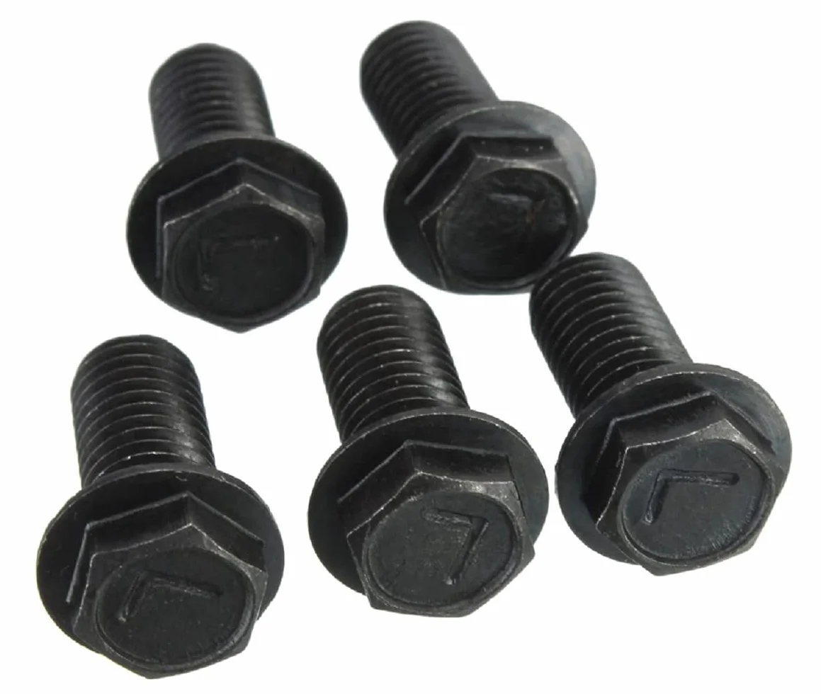 Bullone Per Lama Sega M6 X 16mm M7 X 17mm M8 X 18mm Filettatura Sinistra Flangia Esagonale Metallo Nero 3 Pezzi