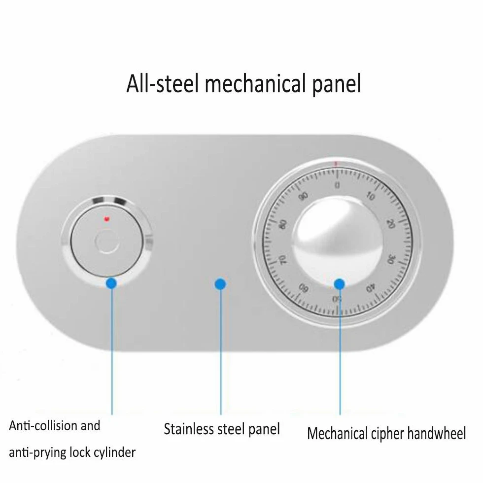 Cassetta di Sicurezza con Password, cassaforte Meccanica con Password, Armadio da 25 cm con Chiave Mini cassaforte Invisibile da Comodino con codice Ufficio Cassaforte antifurto Interamente