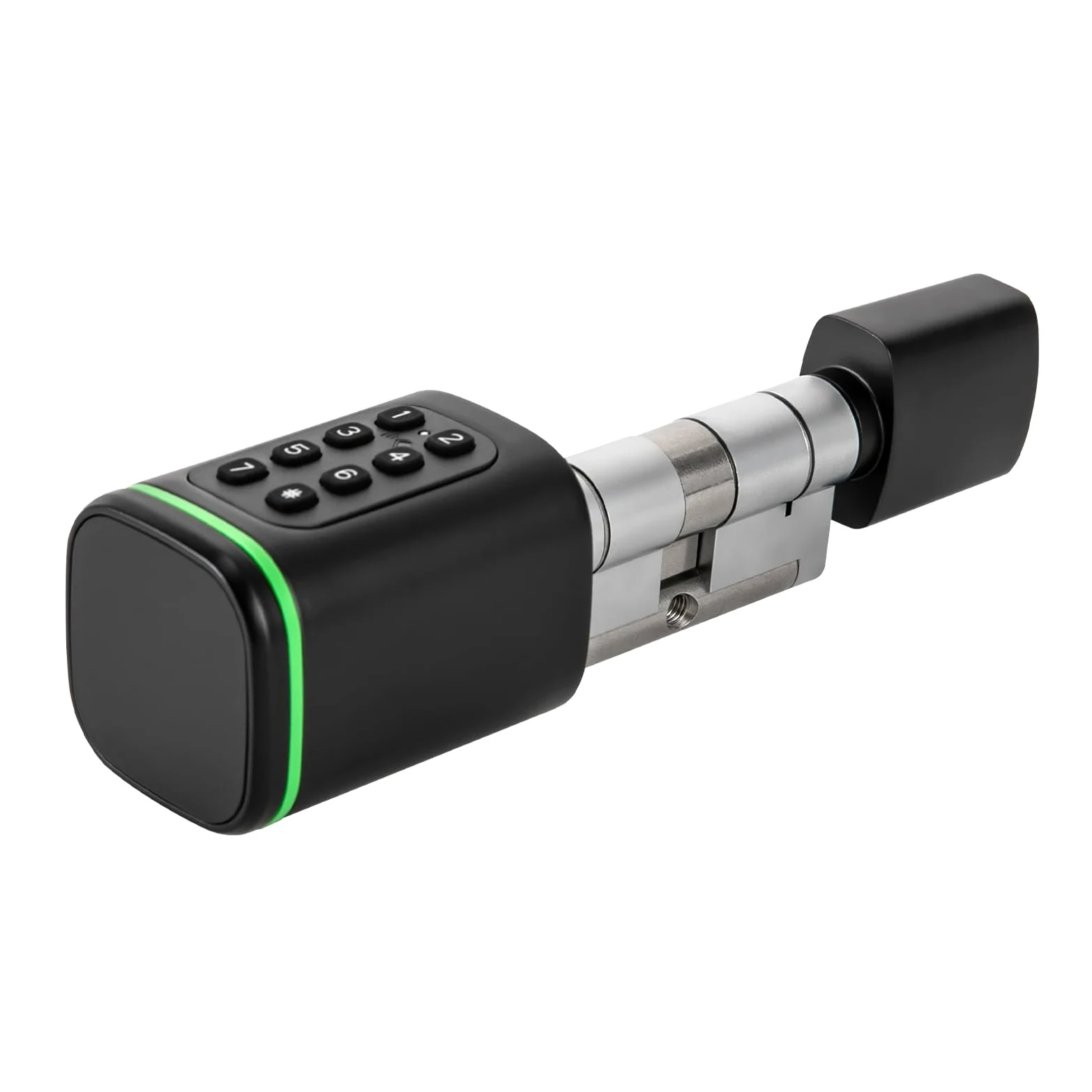 Serratura elettronica nera con codice numerico Smart Lock, serratura intelligente con chiave manuale, Smart Keycard, opzioni di sblocco app, per porte da 35 a 45 mm