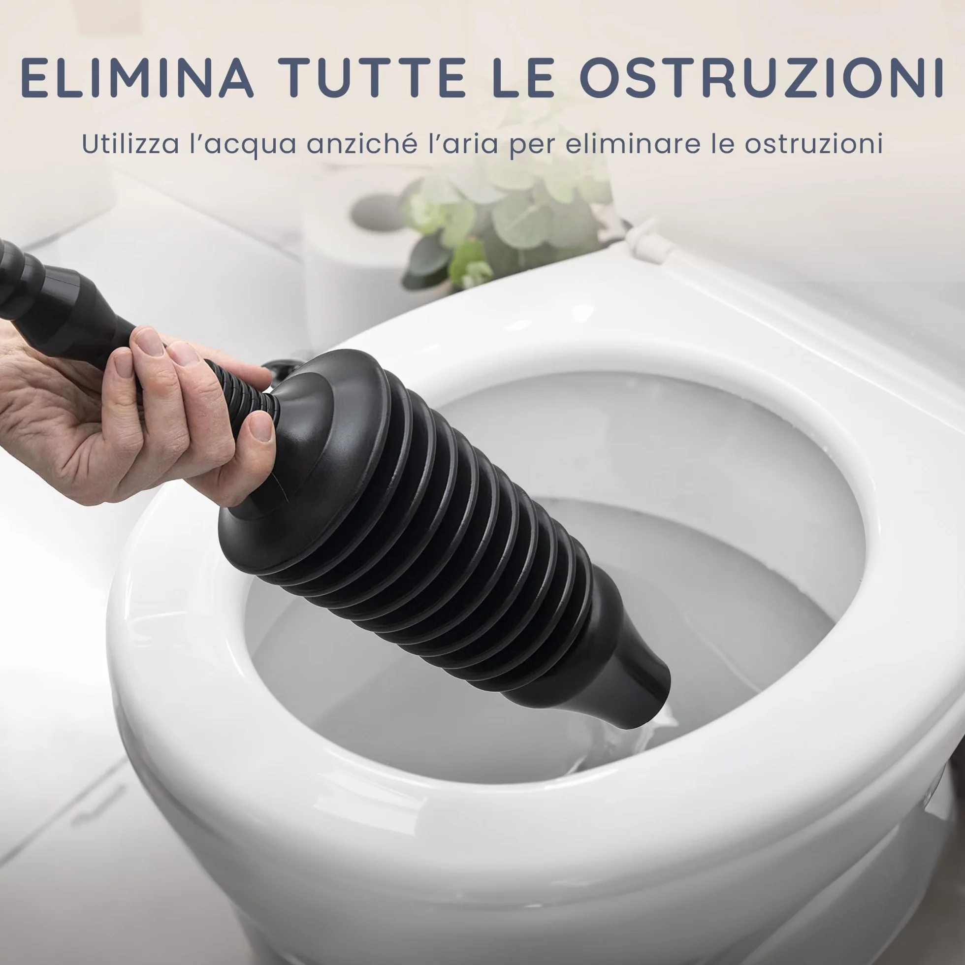 CUQOO Pulitore flessibile per WC con testa, potente, per bagno cucina lavandini vasca doccia