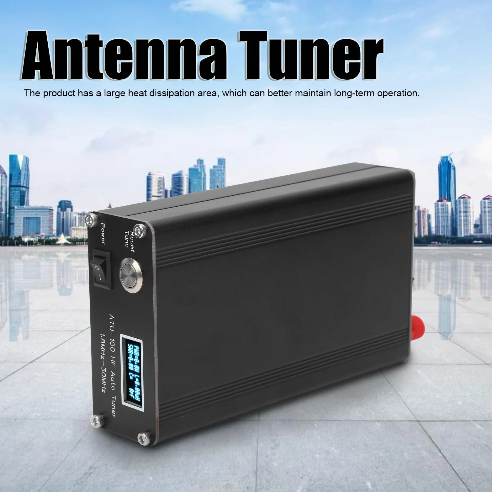 LiebeWH Sintonizzatore Antenna Automatico Tester in Lega di Alluminio Tester Sintonizzatore Antenna Tipo C 1.8-30 Mhz HY100 HAM 10-15 V CC