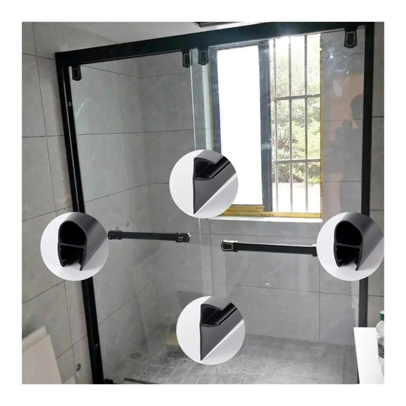 Guarnizione Doccia Sottoporta Striscia di guarnizione for porta dello schermo della doccia senza colla