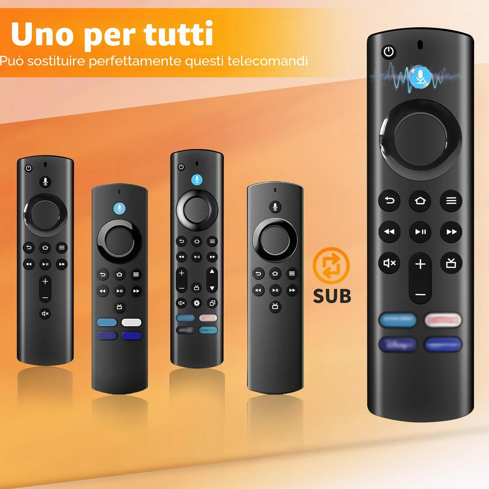 Telecomando Vocale Sostituzione,Applicabile AM-Z F1re St1CK (Lite & Gen 2 & Gen 3 & 4K &4K Max),Applicabile Cube Gen 2 & Gen 3,dotato di connettività Bluetooth e quattro tasti di scelta rapida