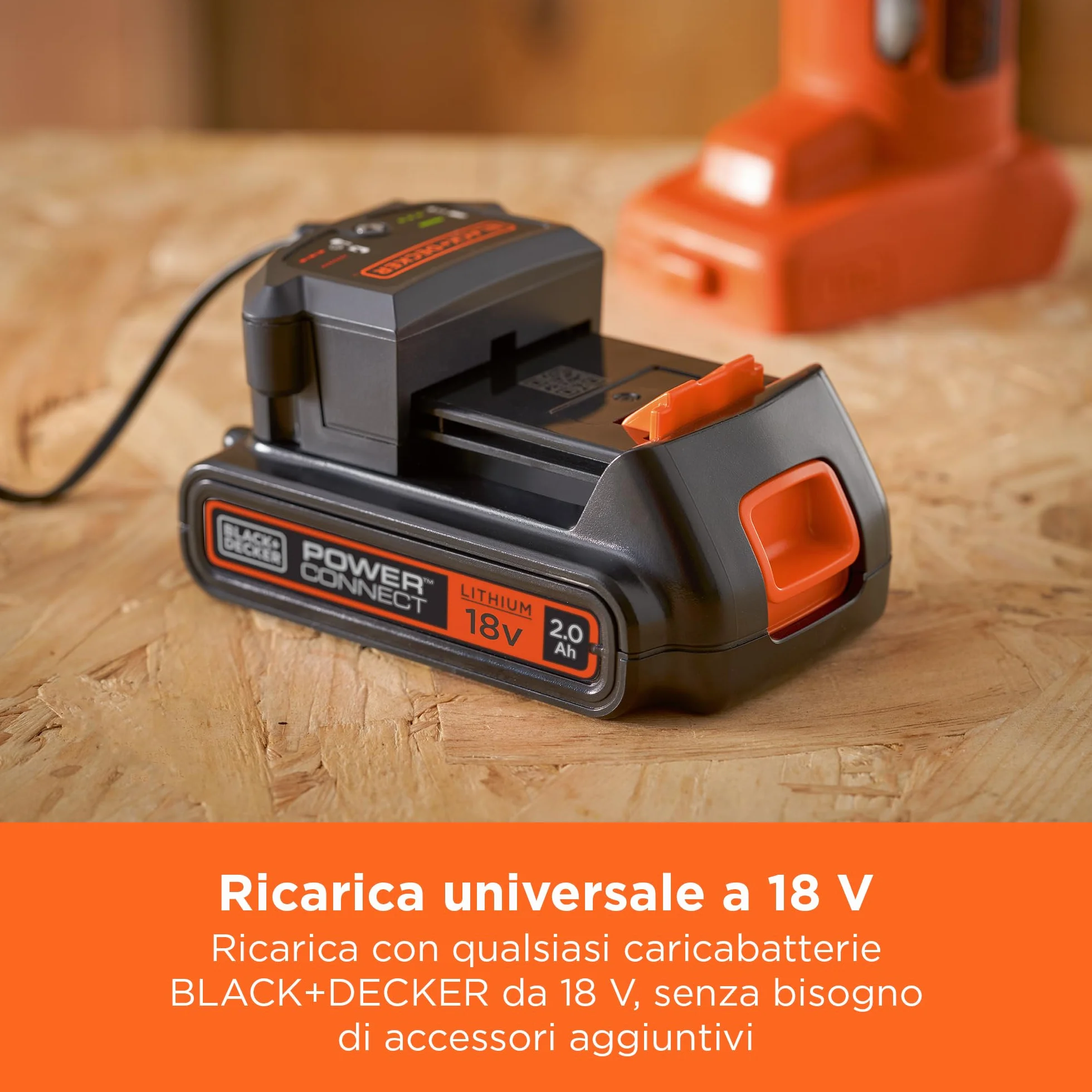 BLACK+DECKER batteria agli ioni di litio 18V 2.0Ah BL2018-XJ