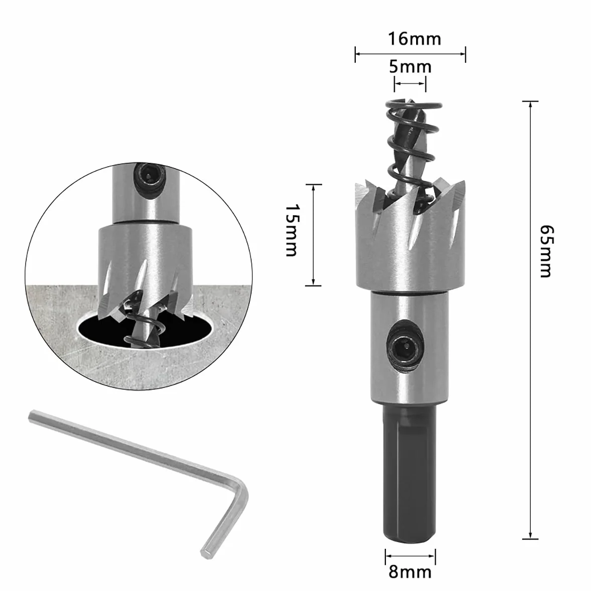 TOPWAY HSS Set Seghe a Tazza 5 pezzi 16-30mm Fresa Acciaio Alta Velocità Punte Trapano Taglio Circolare