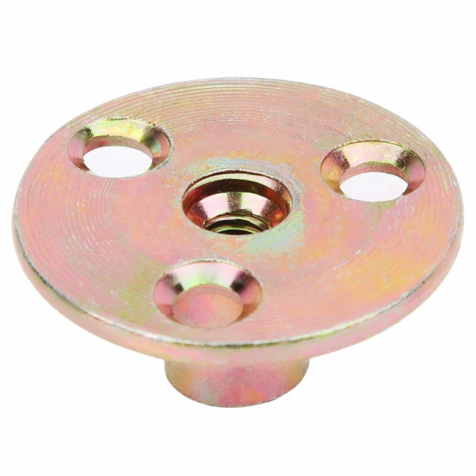 Pezzi Piastra di Ferro Dado Flangiato 3 Fori Zincato Base Rotonda Set Dadi a T Alta Resistenza M6 M8 M10 (M8)