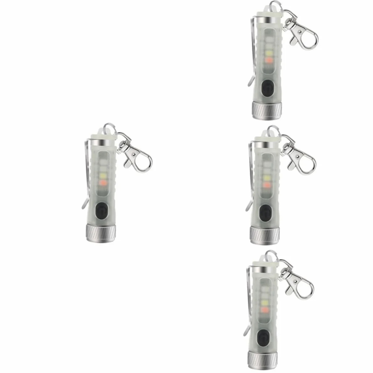 BESPORTBLE 4pezzi Mini Torcia Ricaricabile Led Portachiavi Leggera e Compatta Modalità Di Illuminazione Per Esterni Per Campeggio e Attività All Aperto