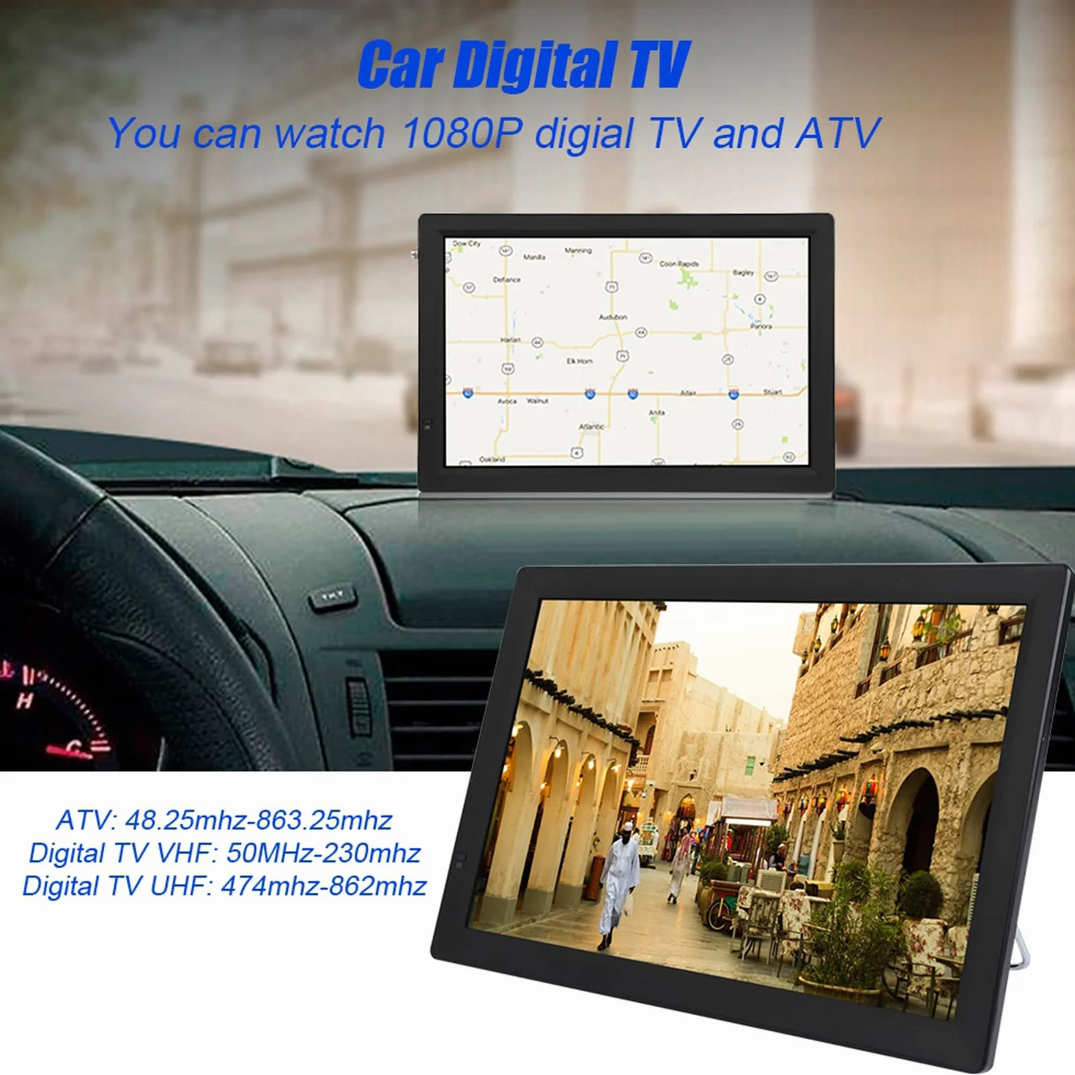Acouto LEADSTAR 14 Pollici 1080P TV Digitale per Auto Sintonizzatore Ad Alta sensibilità TV Portatile per ATSC e LCD 14 Pollici Digitale per AutoTV DigitaleTV PortatileTV per AutoTV PortatileMini