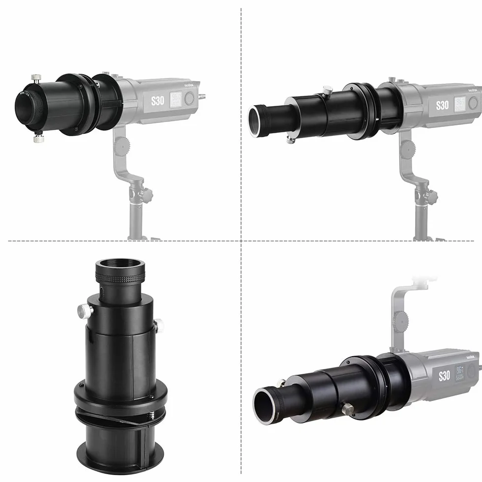 GODOX S30 Attachment +SA-02 Obiettivo 60mm per GODOX S30 LED Video Luce Registrazione Video Fotografia Ripresa Esterna (SA-02)