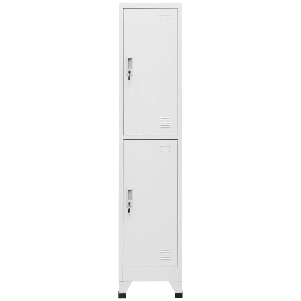 SYDE Armadio in acciaio 38 x 45 x 180 cm con serratura | 2 scomparti, asta per appendere, ideale per spogliatoio
