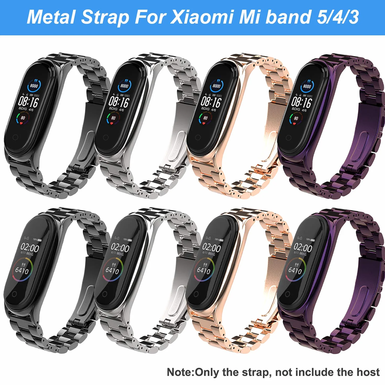 BDIG Cinturino per Mi Band 6 Cinturini Metallo in Acciaio Inossidabile MiBand 5 Bracciale di Ricambio Braccialetto con Links Strumento di Rimozione da Polso Sostitutivo Wristband Cinturini Mi Band 6/5