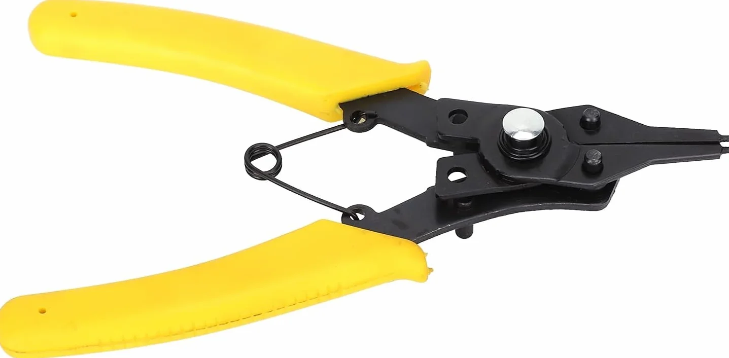 Pinza per Anelli Elastici Seeger 4 in 1 Professionale Acciaio al Carbonio Punte Intercambiabili Interni Esterni