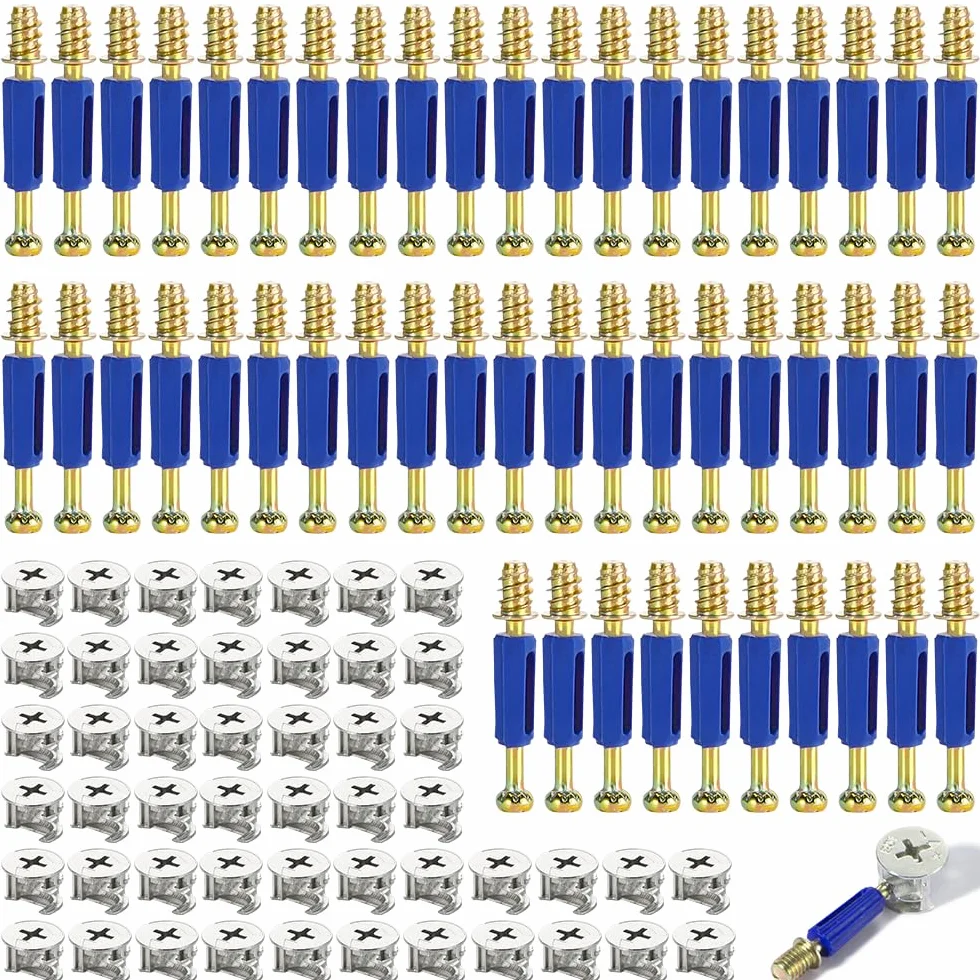 Connettori eccentrici per mobili con camma vite e perno M6 40mm