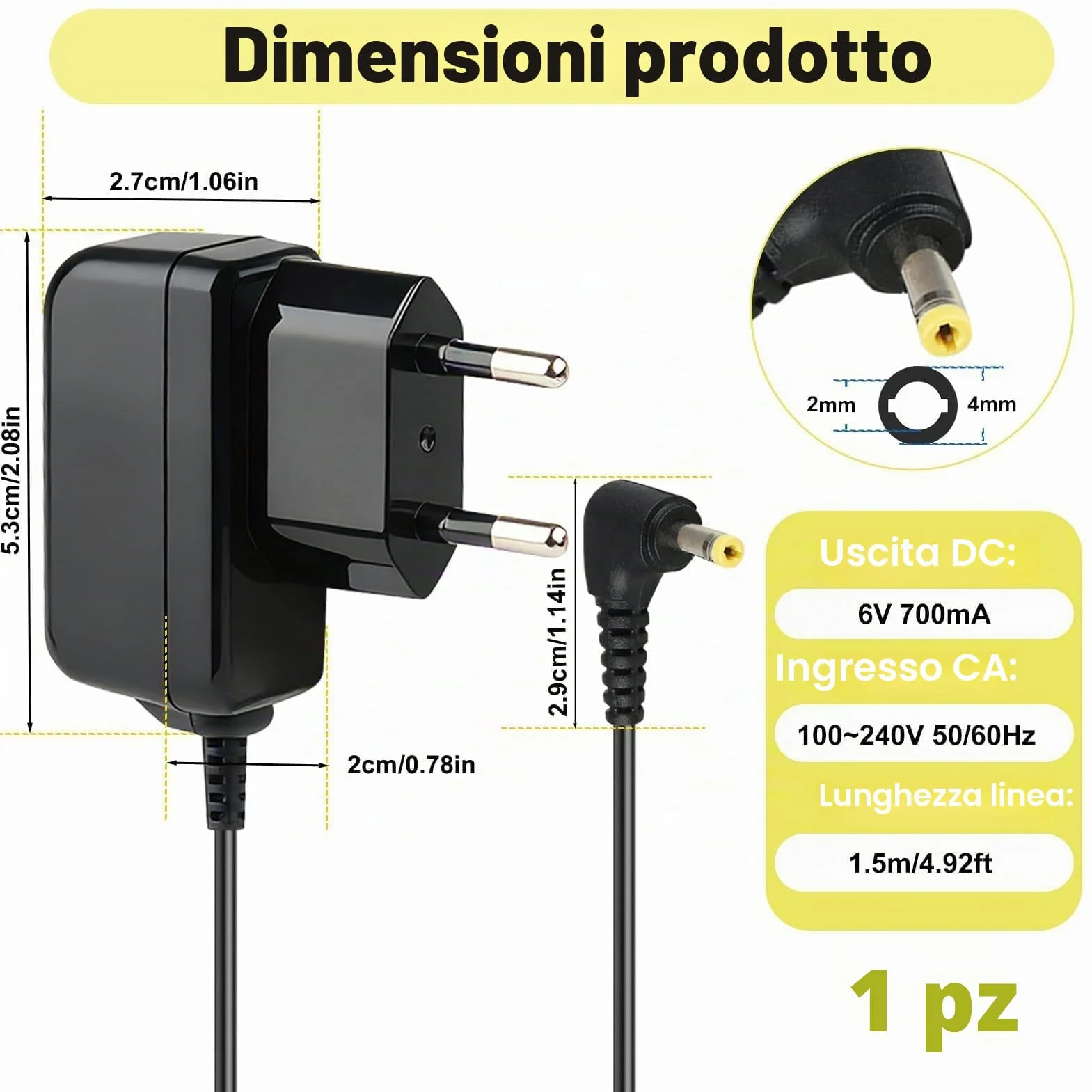 6 V Alimentatore 6 V Caricatore Tensiometro per Omron HHP-CM01 M2 M3 M4 M6 M7 M2 Basic, M3 Comfort, M7 Intelli IT, X2 X3 X4 X6, X2 Basic, X7 Smart Charger Adattatore di alimentazione per Omron
