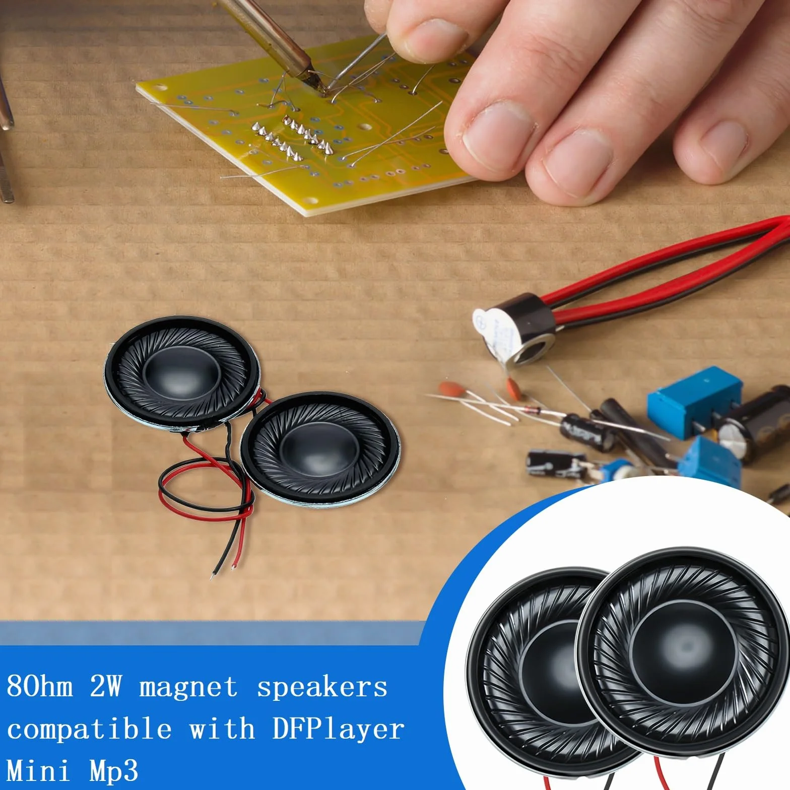 Weewooday Altoparlante Magnetico Interno Rotondo con Guscio Metallico Piccolo 2W 8 Ohm Micro Altoparlante Interno per Mini Speaker DVD EVD Altoparlanti Multimediali