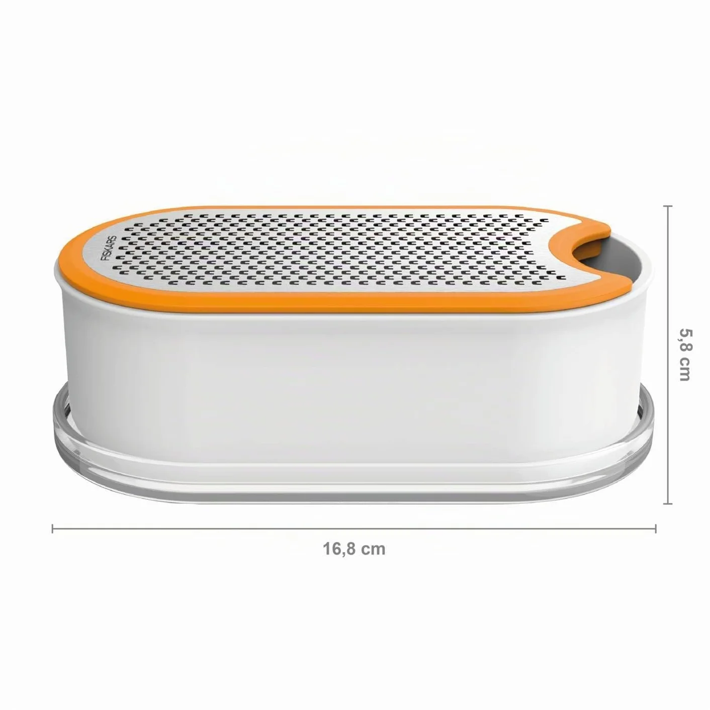 Fiskars Grattugia con contenitore, 16,8 x 9,0 cm, Metallo/Plastica, Functional Form