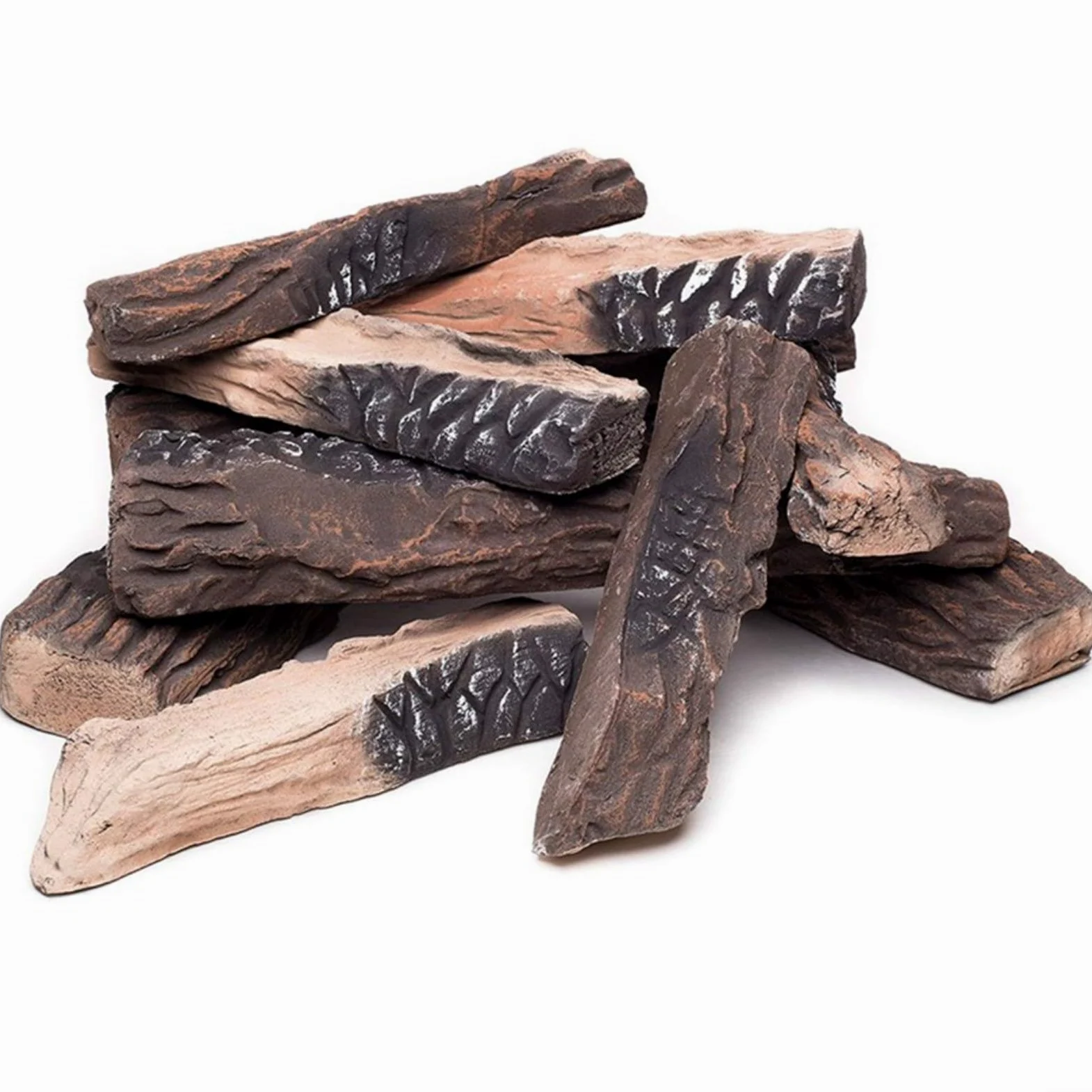 5 tronchi finti per caminetto a bioetanolo o stufa a gas, decorazione in legno artificiale resistente al calore, set leggero di ossido di magnesio