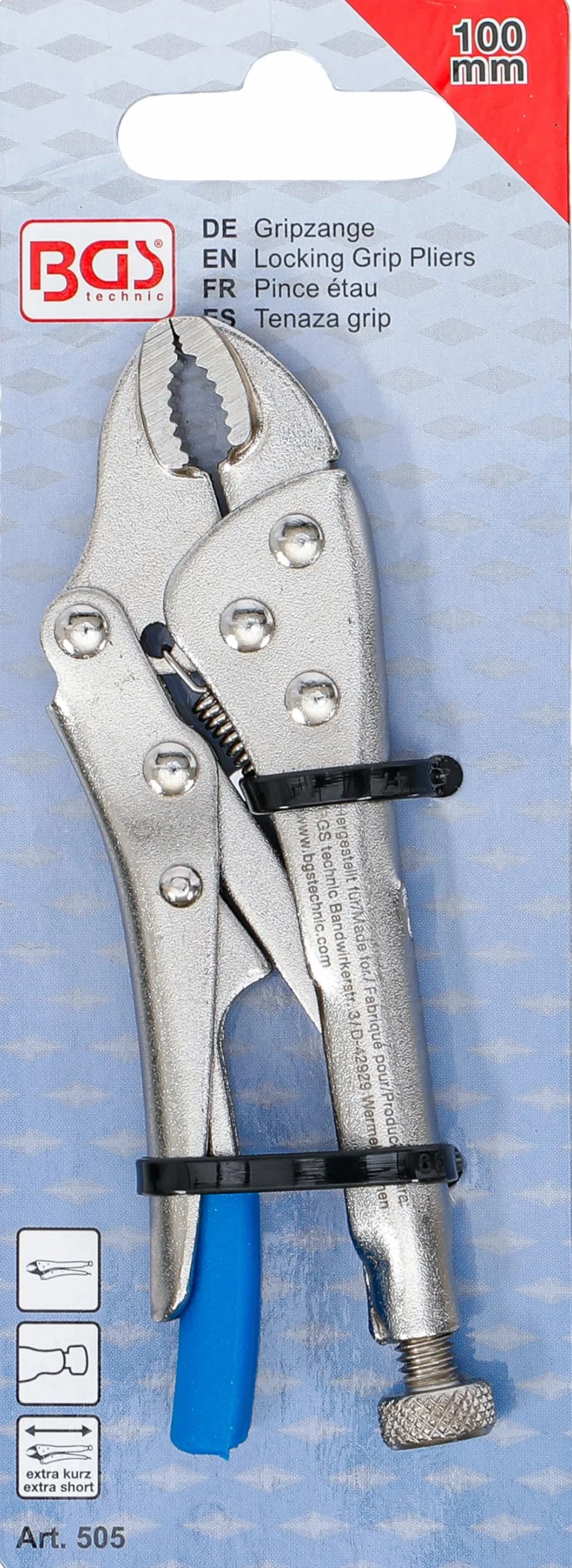 BGS 505 Pinza autobloccante extra corta 100 mm