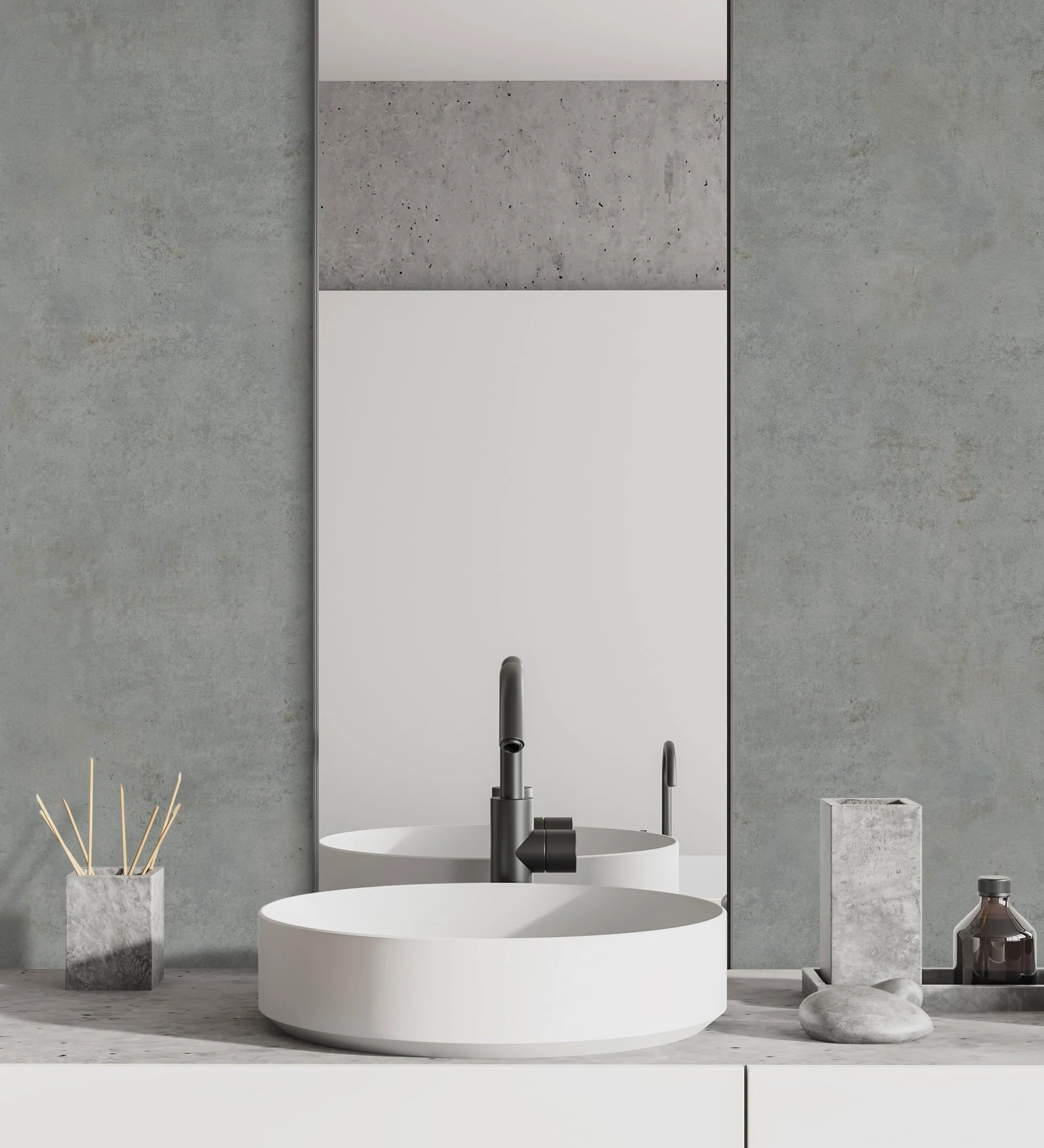 GAULAN 682765 - Carta da parati vinilica lavabile effetto microcemento con texture ruvida per pareti soggiorno cucina bagno camera da letto corridoio - Rotolo di 10 m x 0,53 m