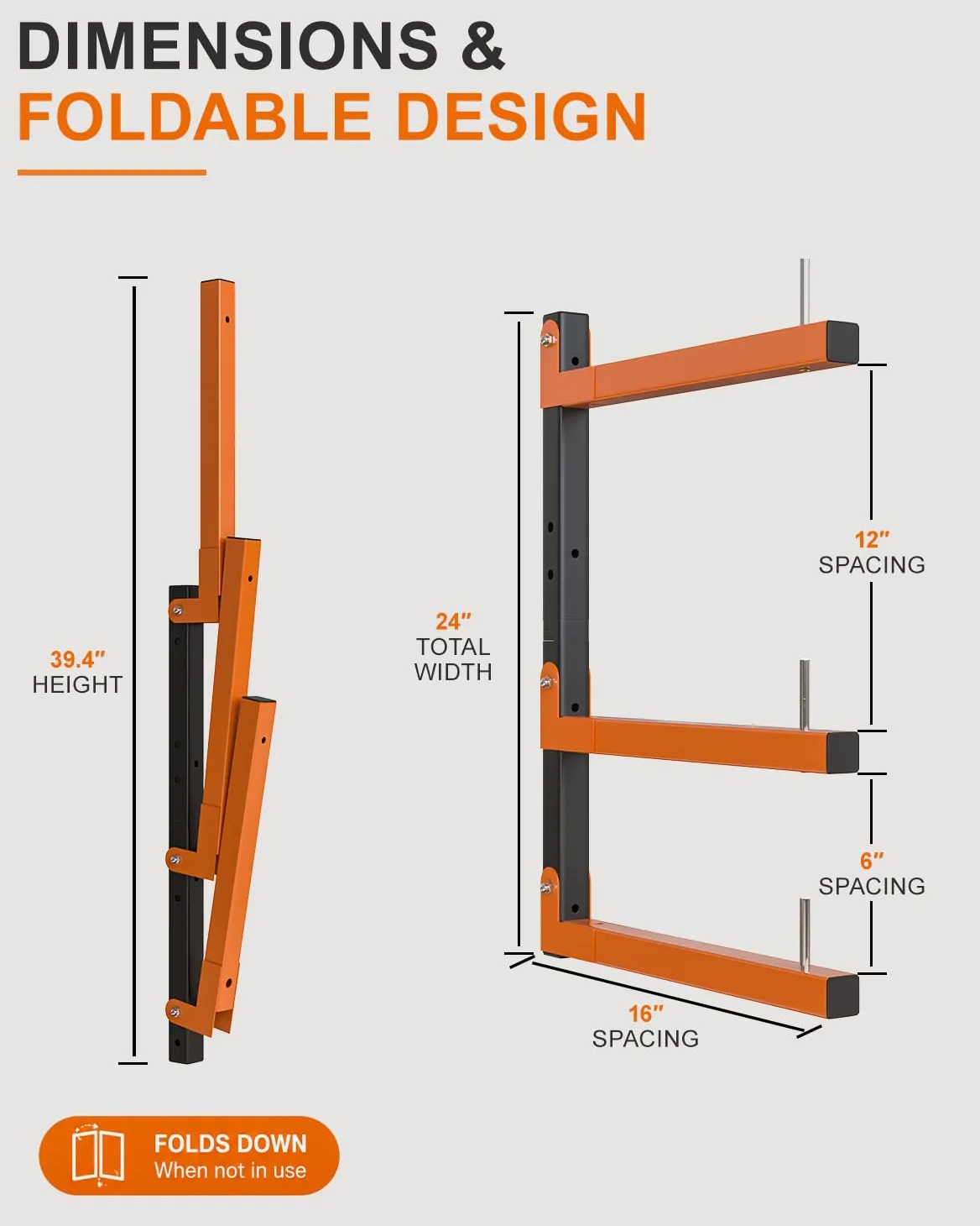 Acools Scaffale per legname, scaffale sopraelevato per garage, supporto da parete resistente, 2 scaffali in legno per organizzare e riporre negozi, organizer da parete in garage (confezione da 4)