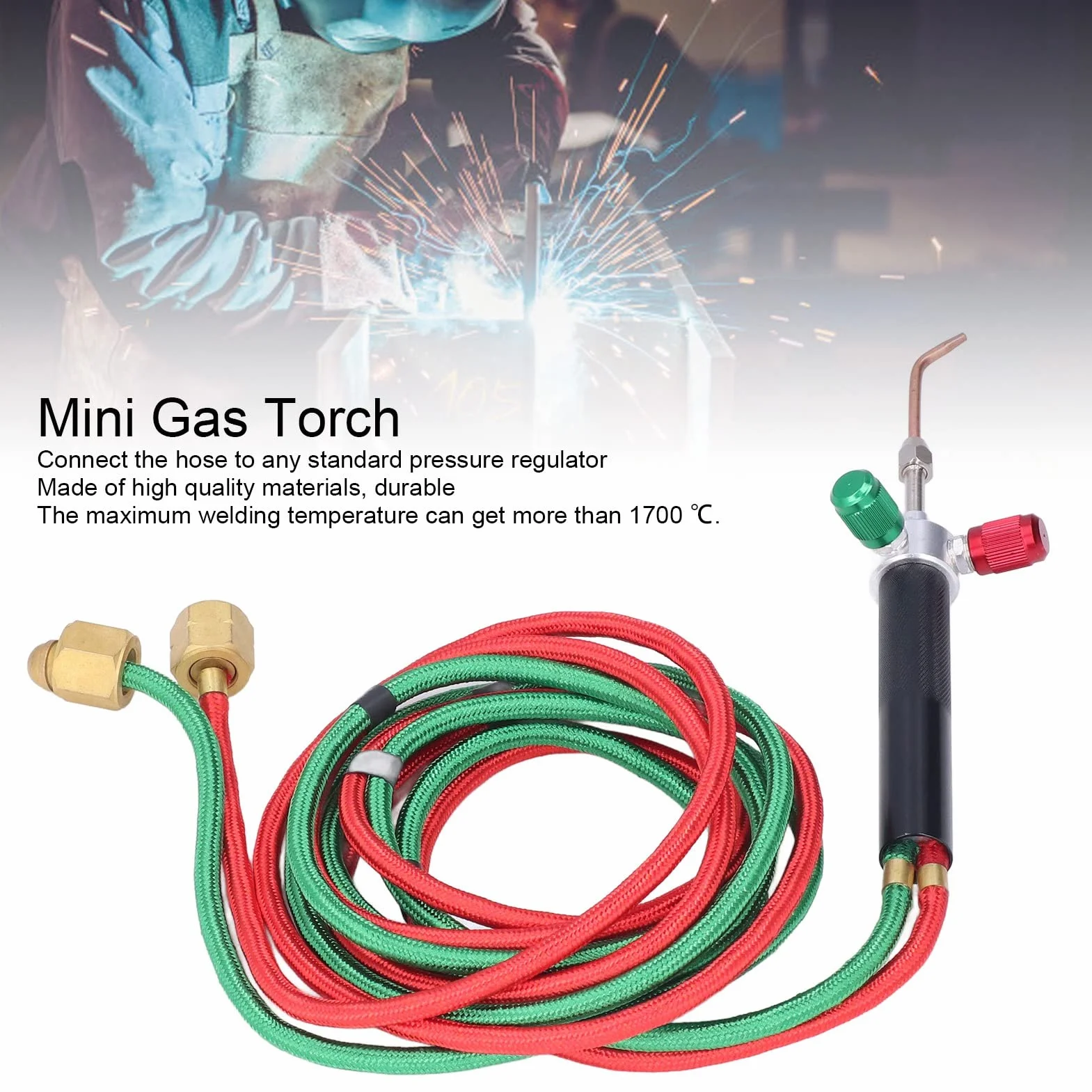 Kit Torcia per Saldatura a Gas Mini Cannello con 5 Punte per Alta Temperatura Riparazione Gioielli