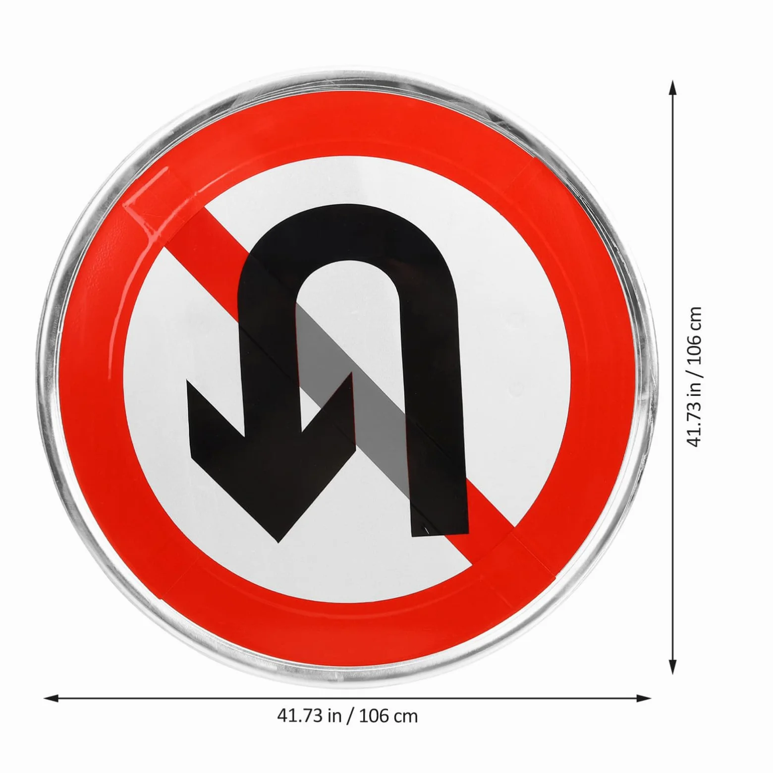 Cartello Metallico No U-turn per Vialetto, Strada Privata e Controllo | Design Riflettente, Facile da Leggere, Alluminio, Resistente alle Intemperie, Uso Esterno