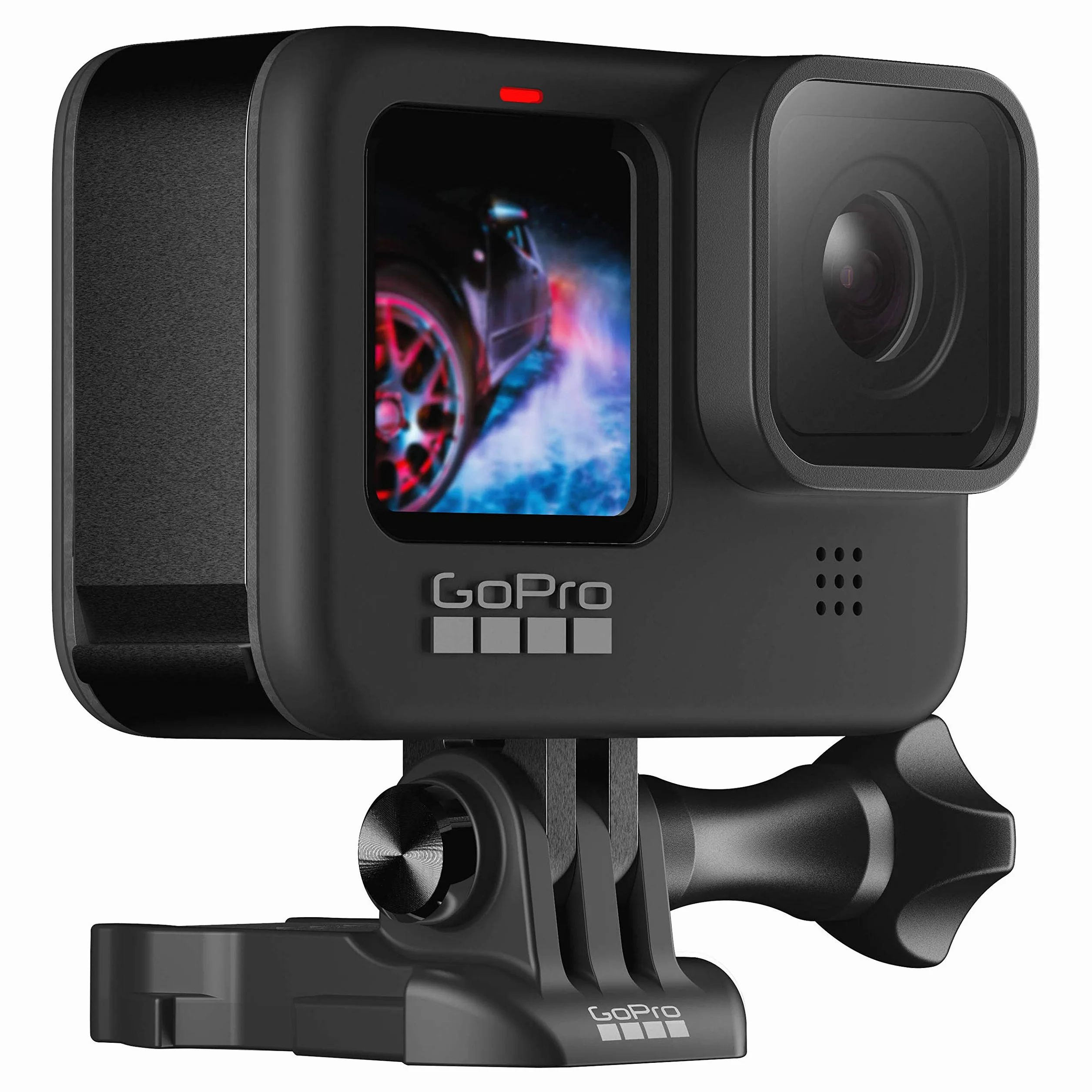 GoPro HERO9 - Fotocamera sportiva impermeabile con schermo LCD anteriore e touch screen posteriore, video 5K Ultra HD, foto da 20 MP, streaming live 1080p, webcam, stabilizzazione, nera