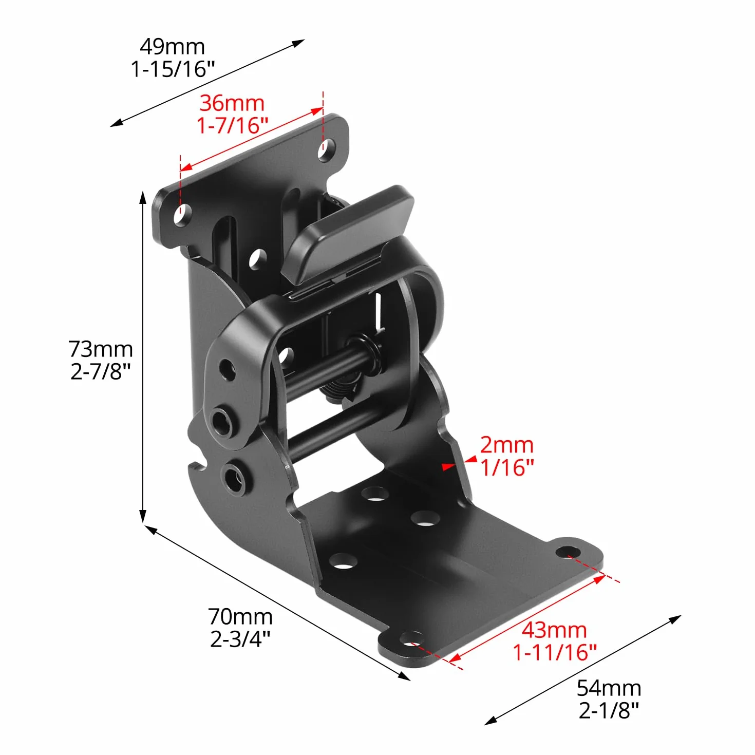 QWORK® 4 Pezzi Staffe per Tavoli Pieghevoli, Cerniera Autobloccante in Acciaio Zincato con 40 Viti - Nero