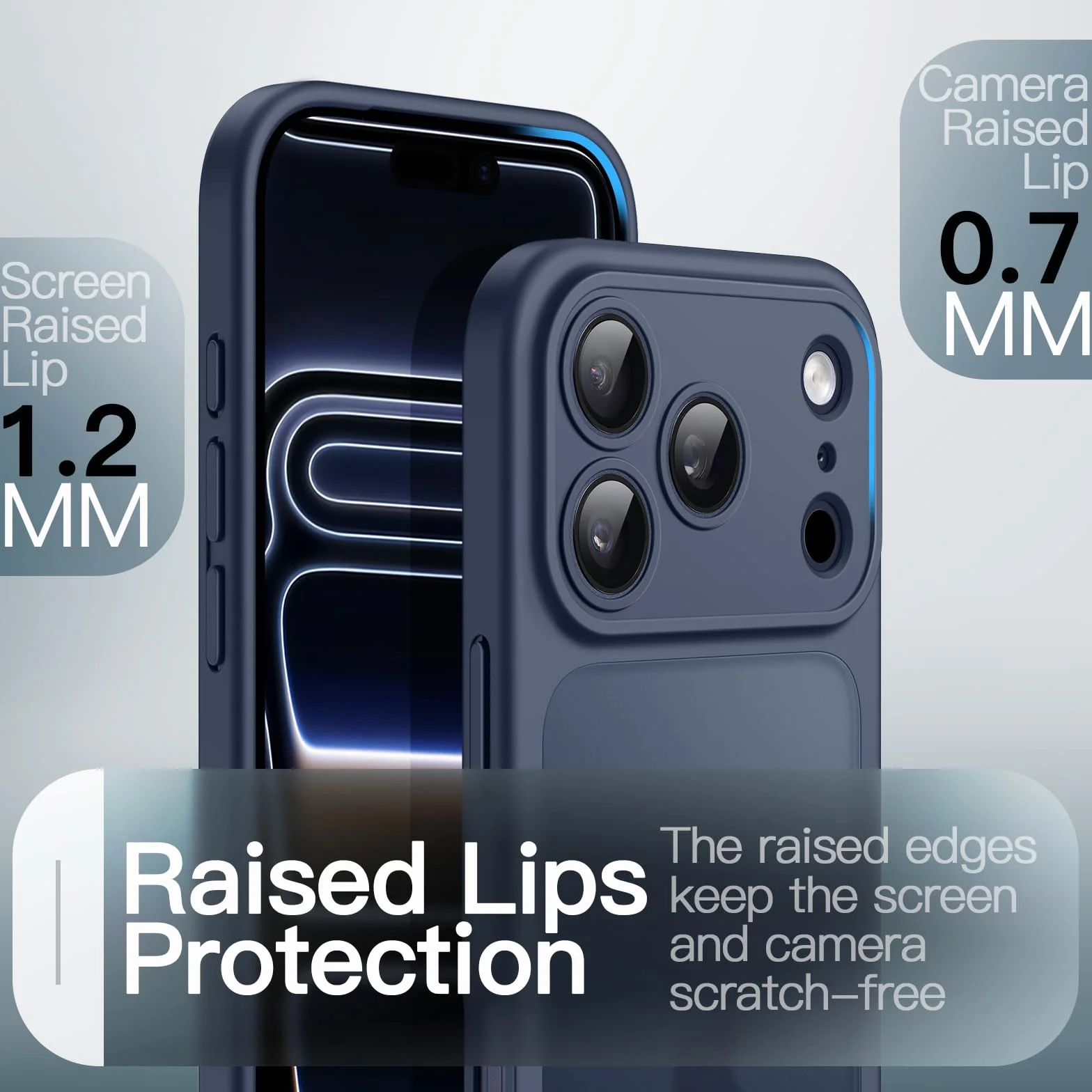 JETech Cover Opaca per iPhone 17 Pro 6,3 Pollici, Protezione Anticaduta Antiurto Grado Militare, Protezione Completa Lenti Fotocamera, Custodia Minimalista Retro Traslucido Satinato (Blu Scuro)