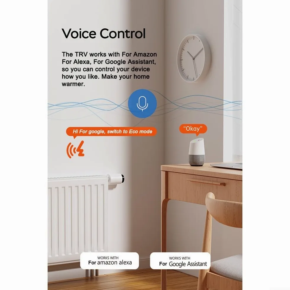 Valvola termostatica per termosifone, controllo intelligente del riscaldamento programmabile, programmazione settimanale, controllo vocale e app, monitoraggio energetico per comfort domestico (2 pezzi