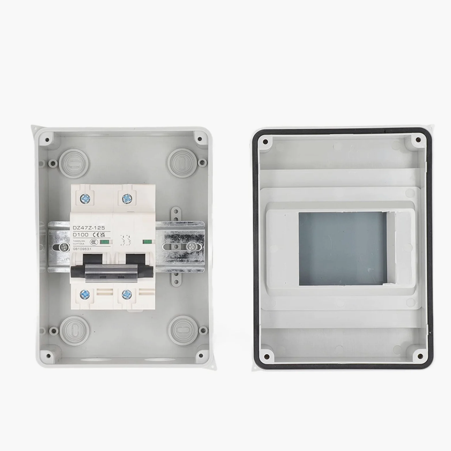 Wakects SG DC Interruttore Automatico Miniaturizzato PA66 2P Isolatore di Circuito DC 100A 1000V IP65 Copertura Trasparente Ampio Spazio di Cablaggio per Impianto Solare Fotovoltaico RV Off Grid e