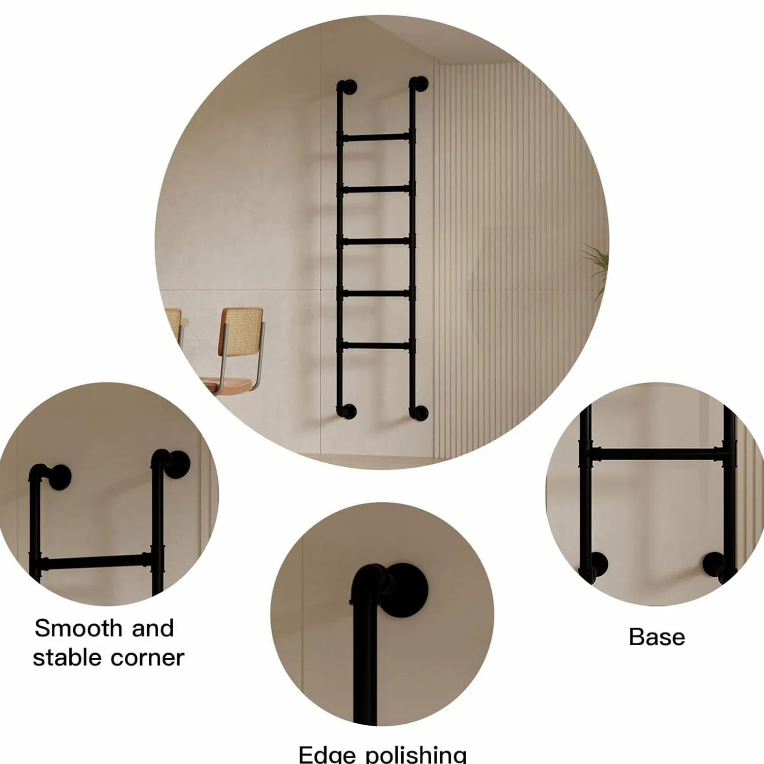 Scala in Metallo per casa/soppalco, Altezza 1,8 m, Scala di Ingresso/Uscita, Scala di Fuga per finestre/pozzo, Scala di Emergenza per Letto a Castello, Portata 150 kg, Robusta e sa