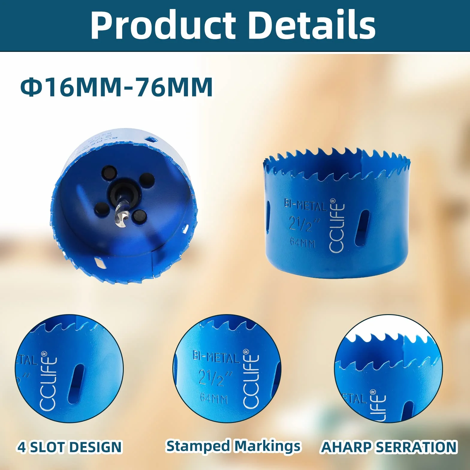 CCLIFE 18 pezzi Sega a Tazza HSS Bi-metallica per Acciaio inossidabile Alluminio Legno PVC 16-76mm