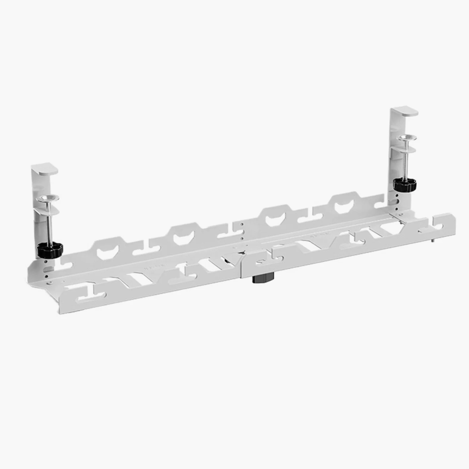 Vassoio for la gestione dei cavi sotto scrivania in acciaio al carbonio | Dimensioni multiple in bianco e nero for la scrivania dell'ufficio domestico: organizza i cavi(White Retractable)