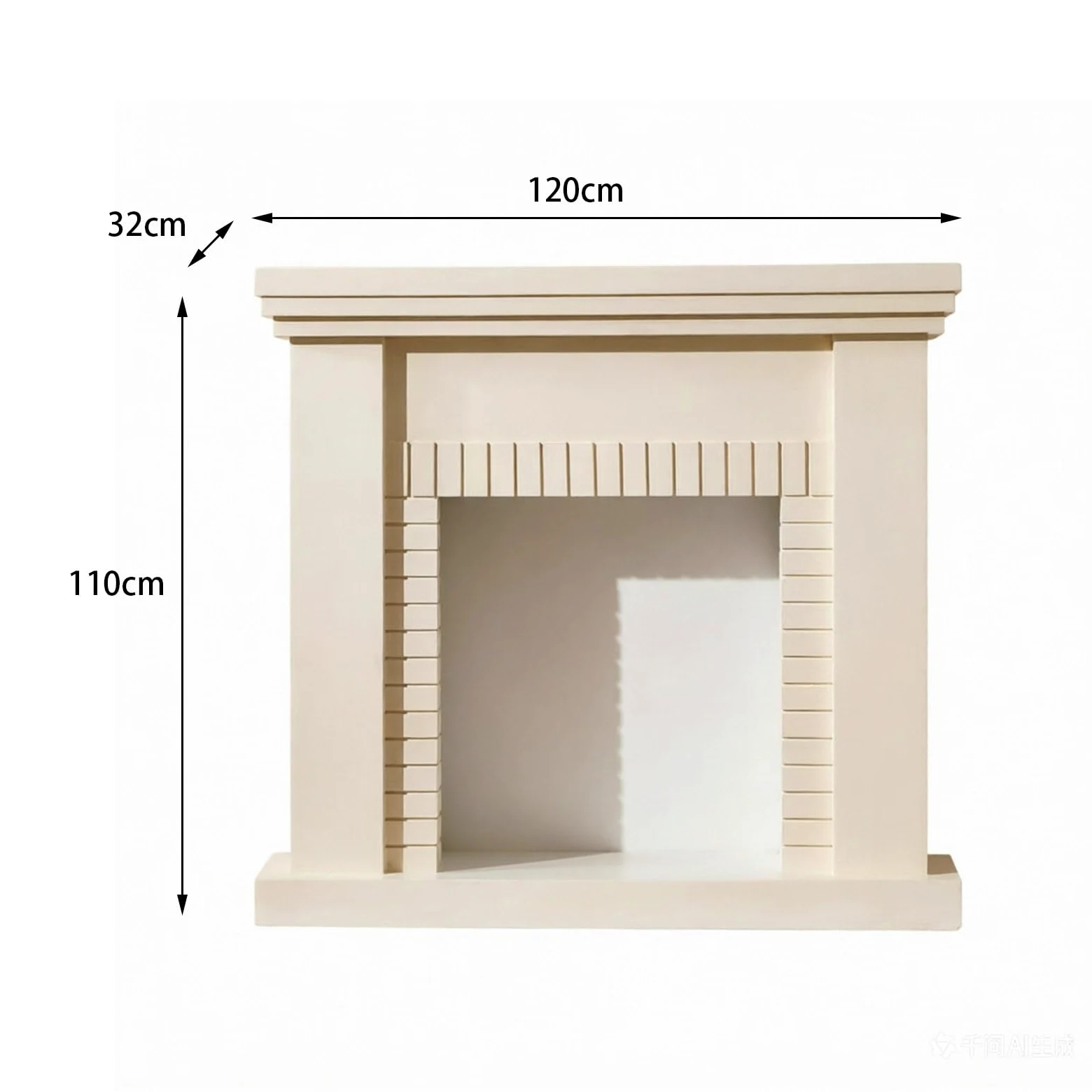 Cornice per caminetto Cornice for caminetto in rovere massello con mobiletto decorativo motivo a mattoni(Natural)
