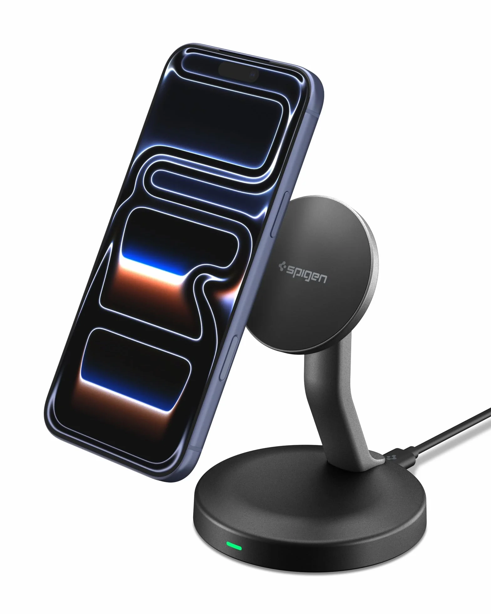 Spigen Essential 15W Caricatore Wireless MagSafe Stazione di Ricarica Magnetica Rapida [Cavo USB-C 60W Incl.] per iPhone 17 16 15 Pro Max 17e & Custodie MagSafe per Samsung Galaxy S26 Pixel 10 10a