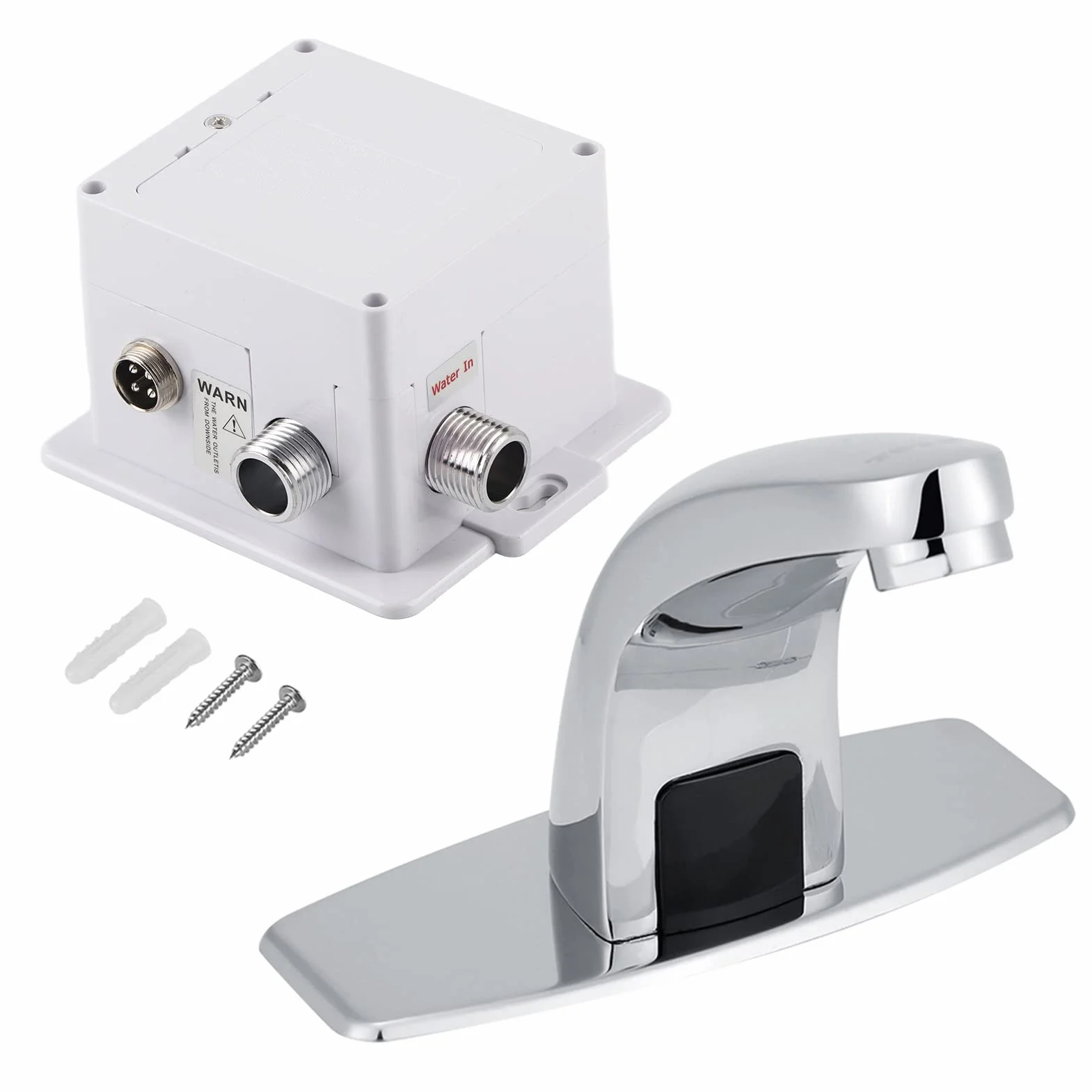 Duokon Miscelatore Automatico Rubinetto ad Infrarossi per Lavandino Bagno, Cromo