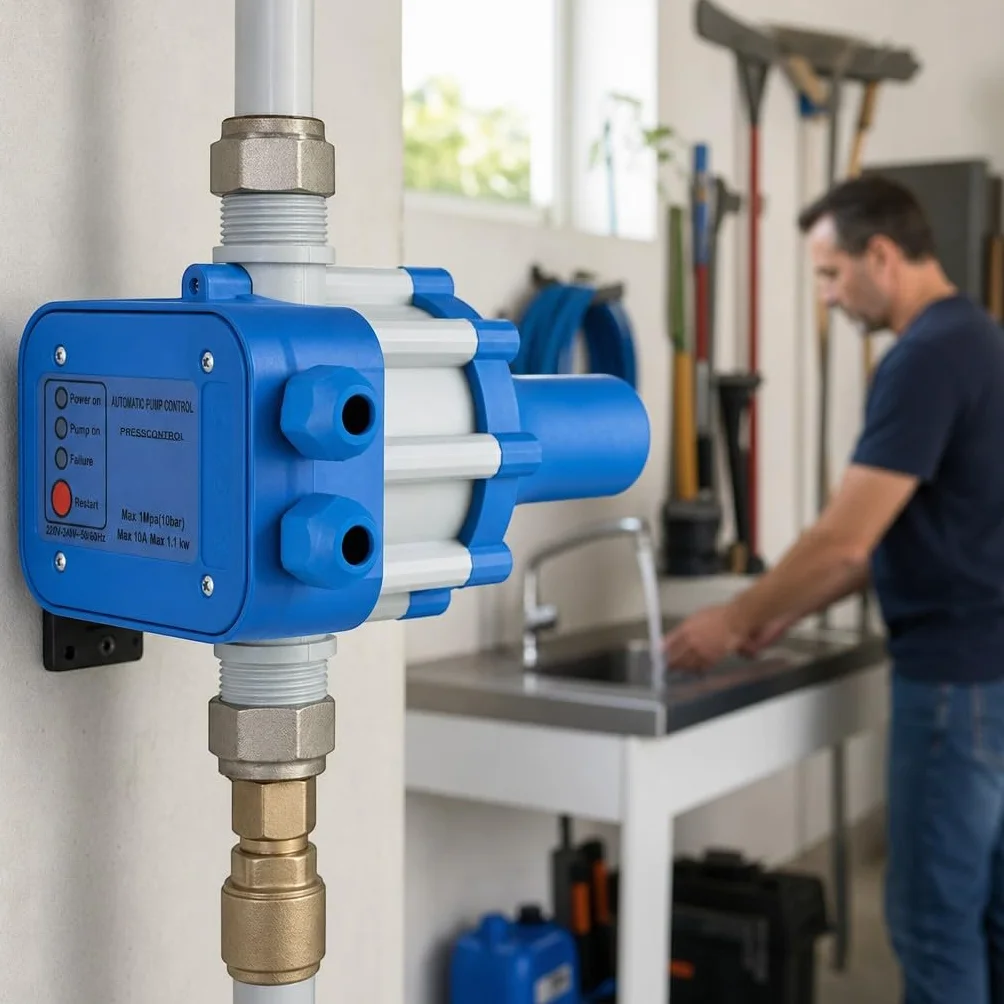 HM | Presscontrol regolatore di pressione per elettropompa, 2,2 bar, attacco 1" | Controllo elettronico automatico, protezione da funzionamento a secco, per sistemi idrici domestici
