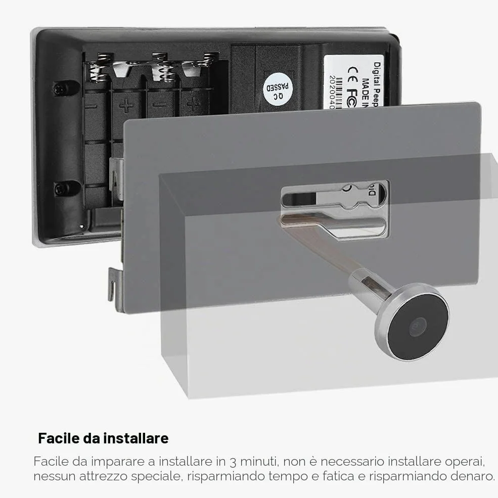 Spioncino Elettronico Digitale Con Telecamera, Monitoraggio Elettronico Videocamera Spioncino Digitale Porta Blindata Da 3,5 "lcd Digitale Da 120 Gradi Visualizzatore Di Videocitofono Wireless.
