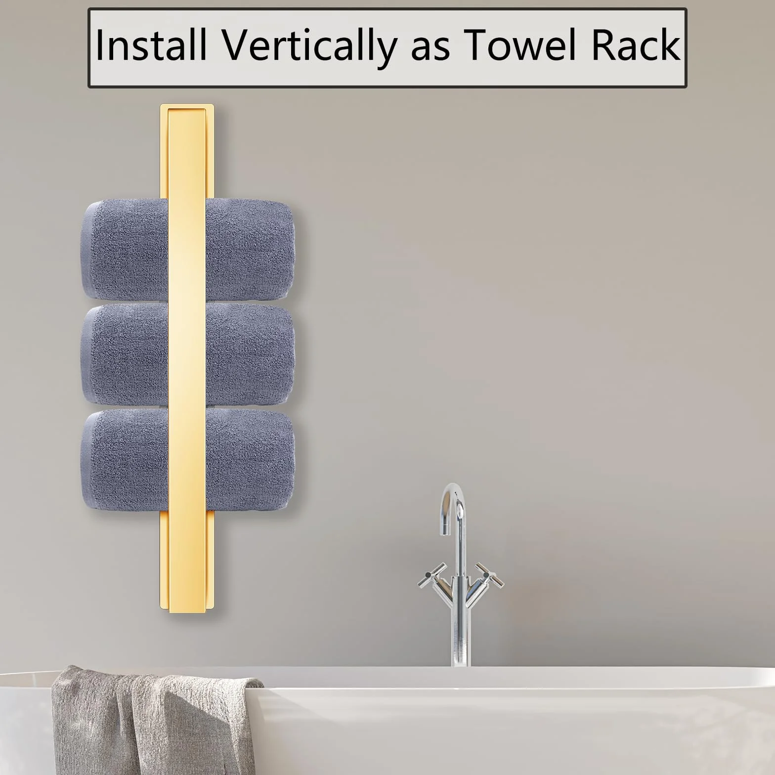 Portasciugamani da bagno in acciaio inossidabile impermeabile antiruggine 40 cm oro