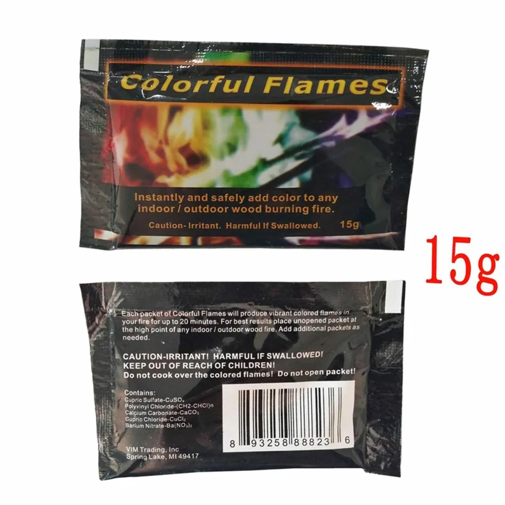 Kolorowa Polvere di Colori del Fuoco do Caminetto da Campeggio 15 G+25 G (Colore assortito)